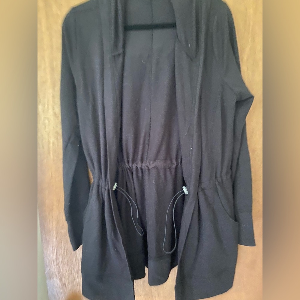Black hooded sweater